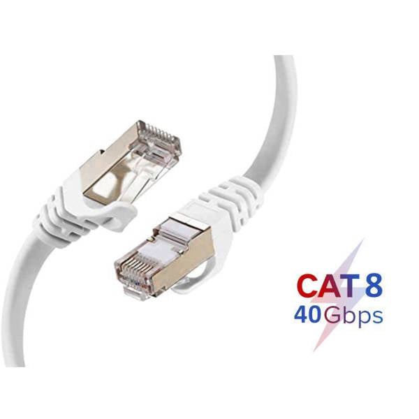 15 Pied Cat8 40 Gbps 2000MHz câble réseau Ethernet Rapide