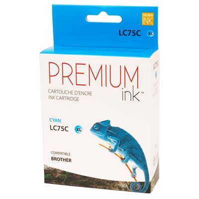 Brother LC75C Cartouche d'encre Cyan Compatible