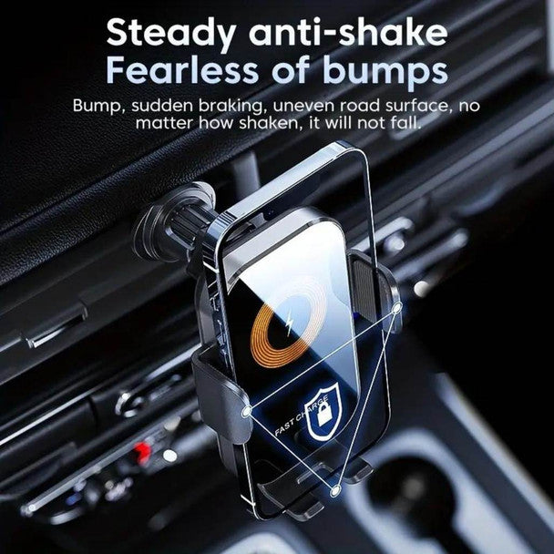 X12 Wireless Car Charger 15W Auto-Clamping Car Phone Holder Mount Wireless Charging
