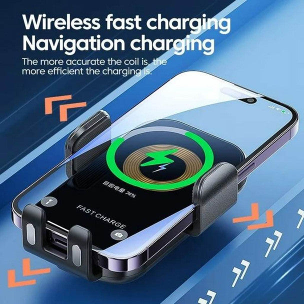 X12 Wireless Car Charger 15W Auto-Clamping Car Phone Holder Mount Wireless Charging
