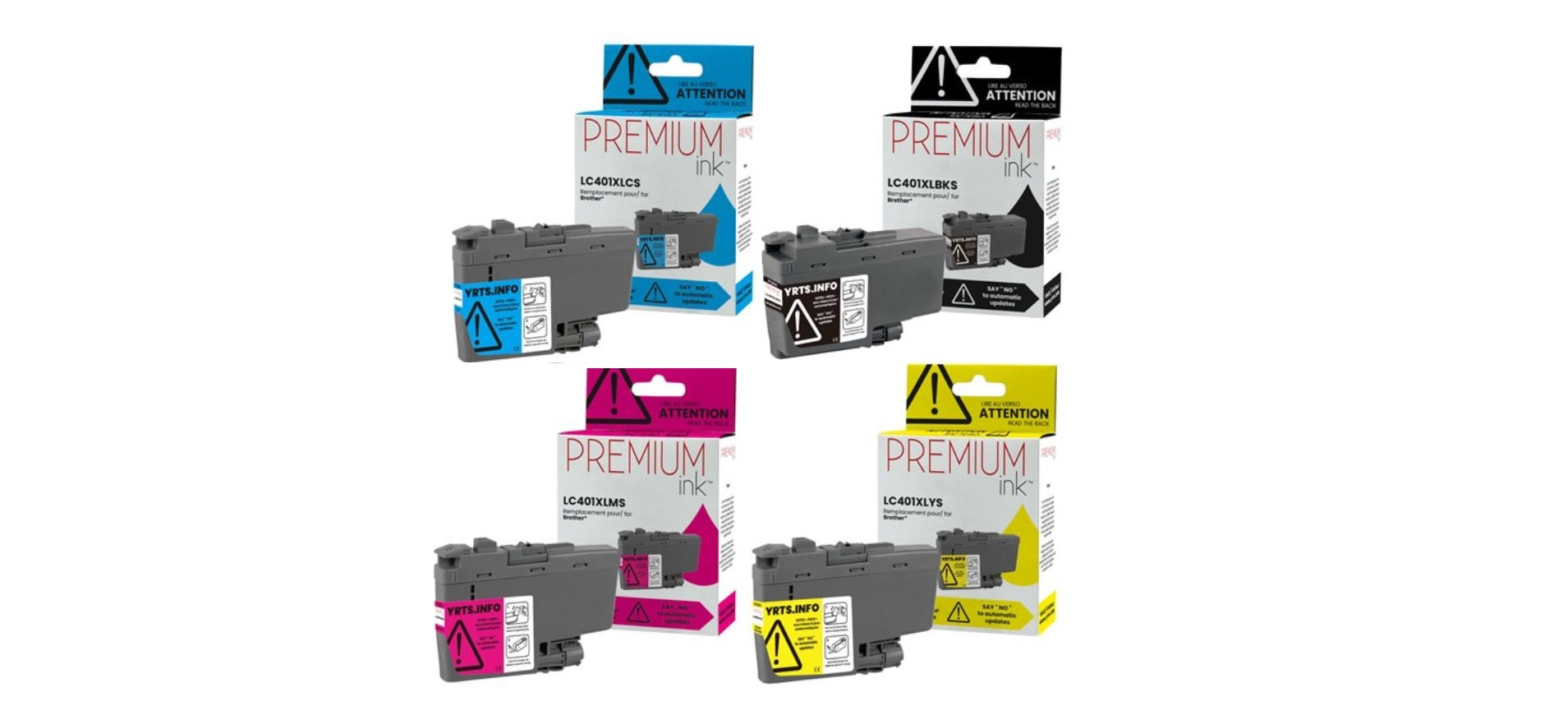 Brother LC401XL Combo of 4 Compatible Ink Cartridge BK/C/M/Y