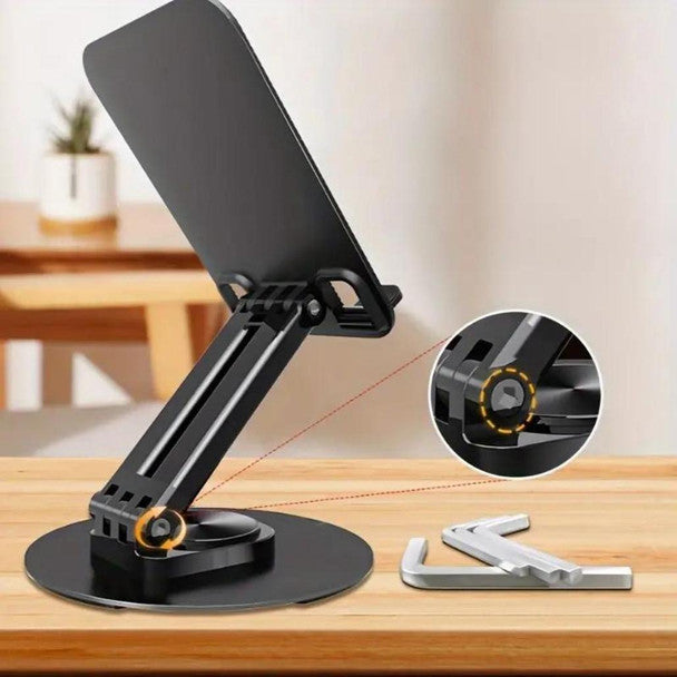 S706-Versatile 360° Rotation Desktop Phone Holder: Adaptable and Adjustable Phone and Tablet Stand
