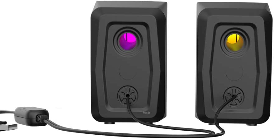 Haut-parleur filaire Pour Ordinateur avec lumière alimenté par USB 2.0 et prise jack 3,5 mm - Havit  SK563
