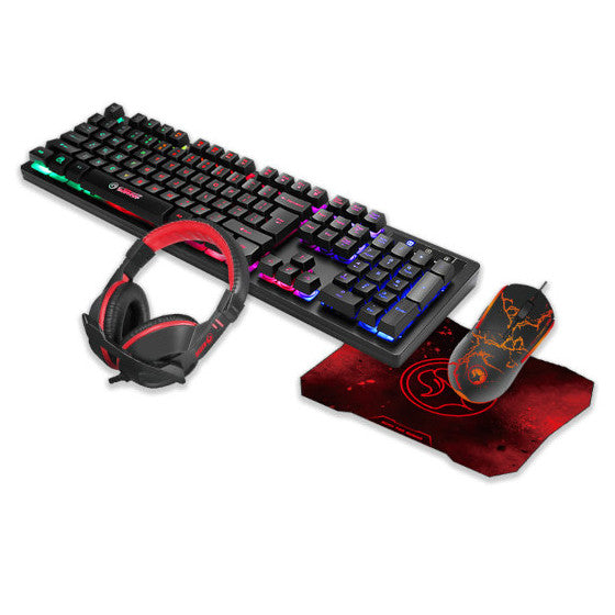 Set of Keyboard, mouse, Pad and Headset For Gaming Computer Marvo CM409