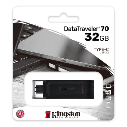 Clé USB 32 GB, Type-C 3.2 kingston DataTraveler 70 Vitesse 70 MB/s