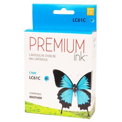 Brother LC61C Cartouche d'encre Cyan Compatible