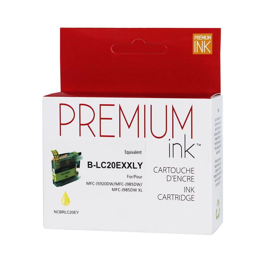 Brother LC20EY (XL) Yellow Compatible Ink Cartridge
